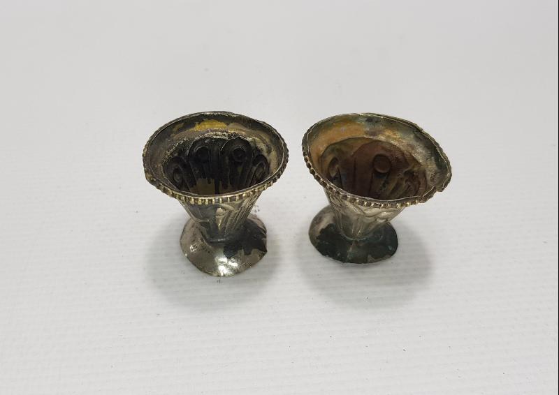 OSMANLI DÖNEMİ BİR ÇİFT GÜMÜŞ ZEMZEM KADEHİ 