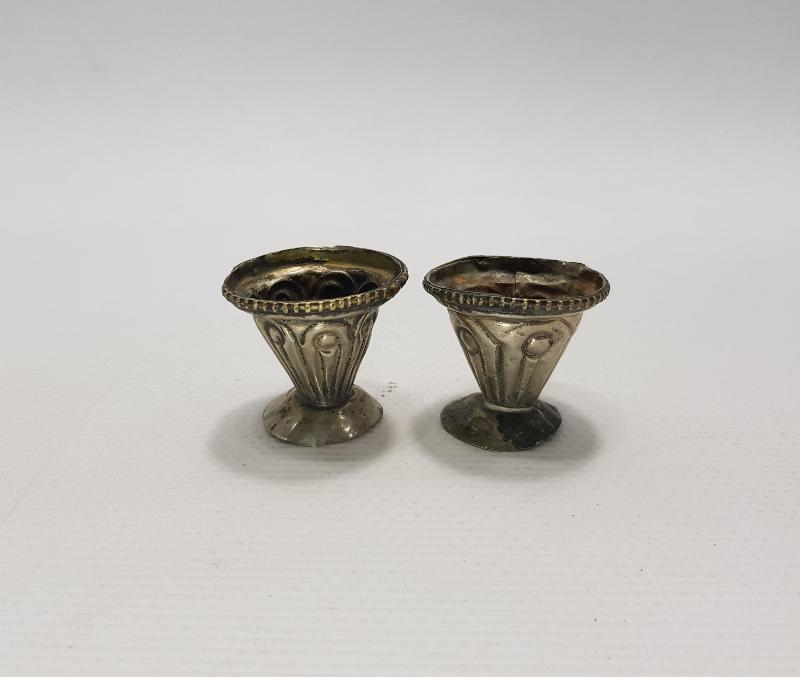 OSMANLI DÖNEMİ BİR ÇİFT GÜMÜŞ ZEMZEM KADEHİ 