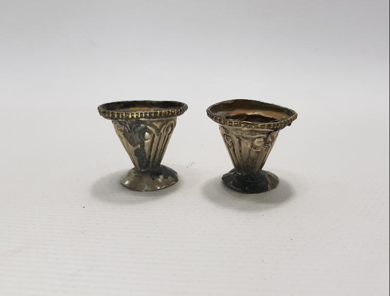 OSMANLI DÖNEMİ BİR ÇİFT GÜMÜŞ ZEMZEM KADEHİ 