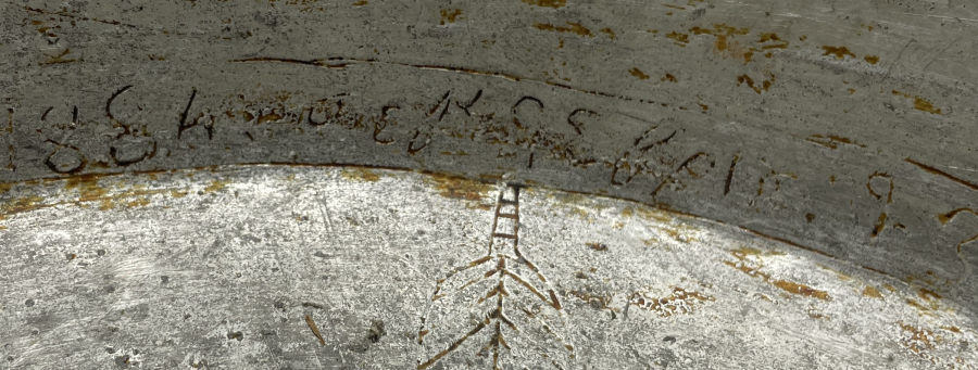 OSMANLI DÖNEMİ İÇİ ERMENİCE YAZILI ÇOK NADİR BAKIR TEPSİ