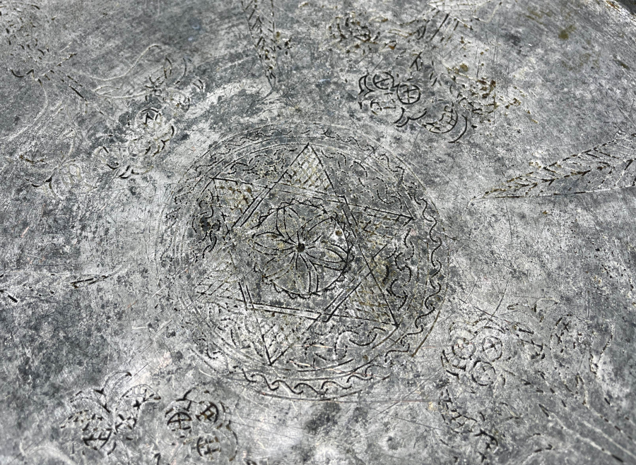 OSMANLI DÖNEMİ İÇİ ERMENİCE YAZILI ÇOK NADİR BAKIR TEPSİ