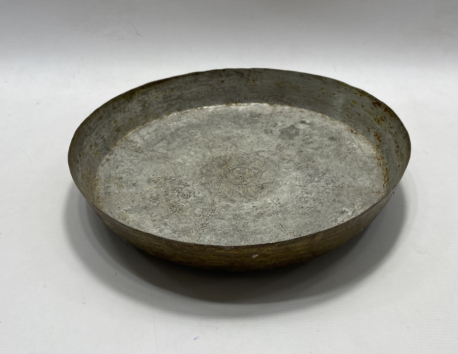 OSMANLI DÖNEMİ İÇİ ERMENİCE YAZILI ÇOK NADİR BAKIR TEPSİ