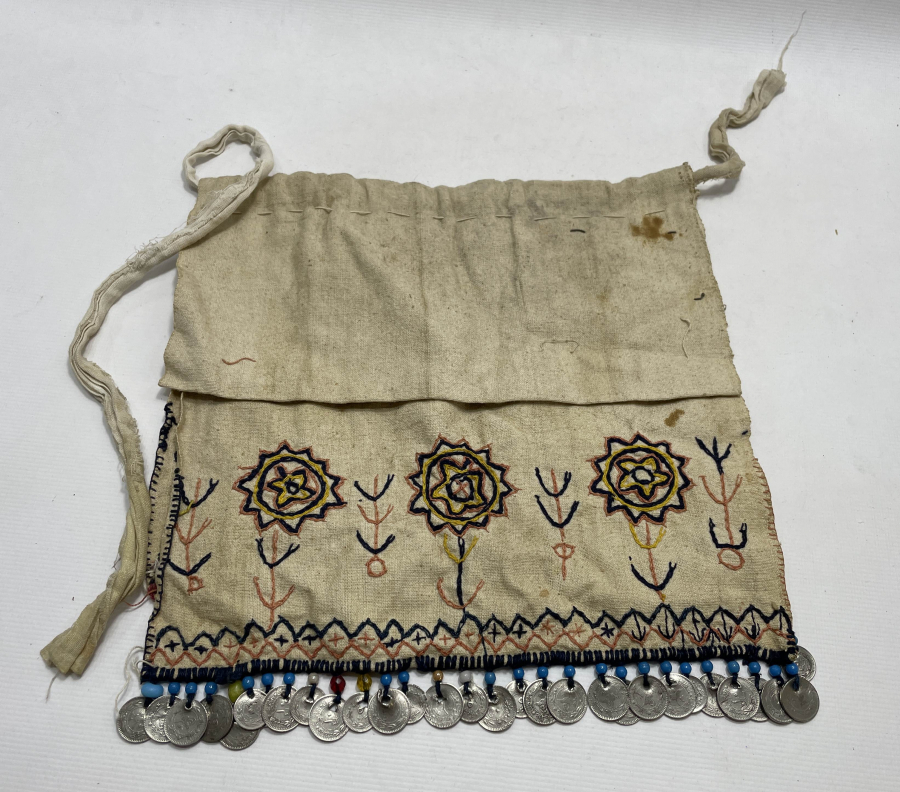 OSMANLI DÖNEMİ ÜZERİ OSMANLI PARALARIYLA SÜSLÜ ÖNLÜK - FUTA - YAĞLIK