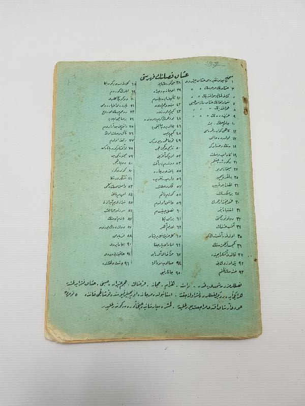 OSMANLICA NOTA KİTABI 