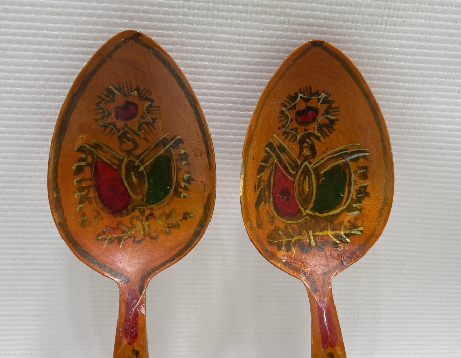 ÜZERİ OSMANLI DEVLET ARMALI ÇİFT TAHTA KAŞIK