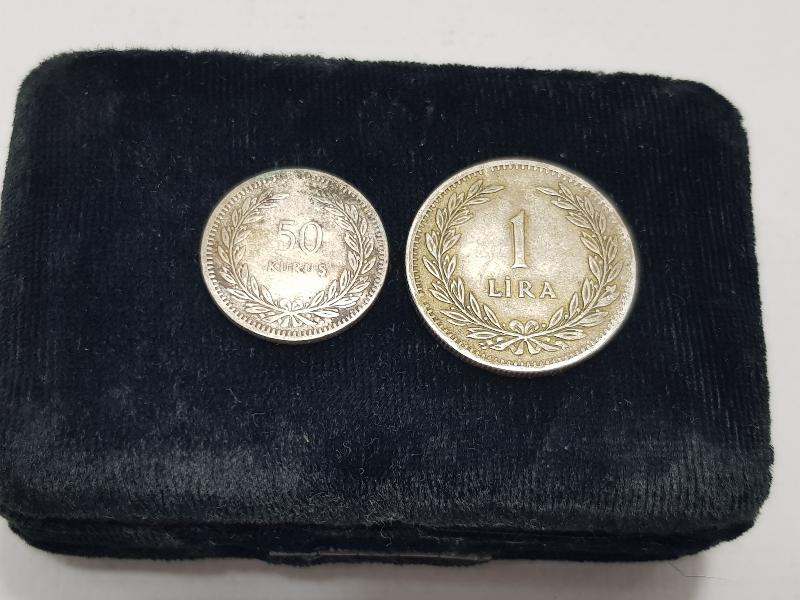 1947 YILI GÜMÜŞ 50 KURUŞ VE 1 LİRA LOTU 