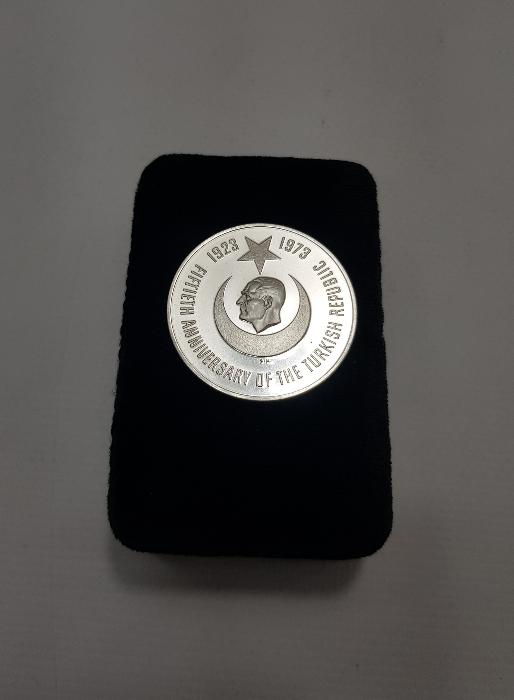 1973 ATATÜRK YURTTA SULH CİHANDA SULH GÜMÜŞ MADALYON 