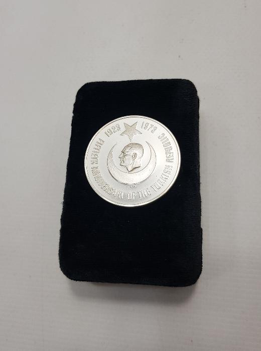 1973 ATATÜRK YURTTA SULH CİHANDA SULH GÜMÜŞ MADALYON 