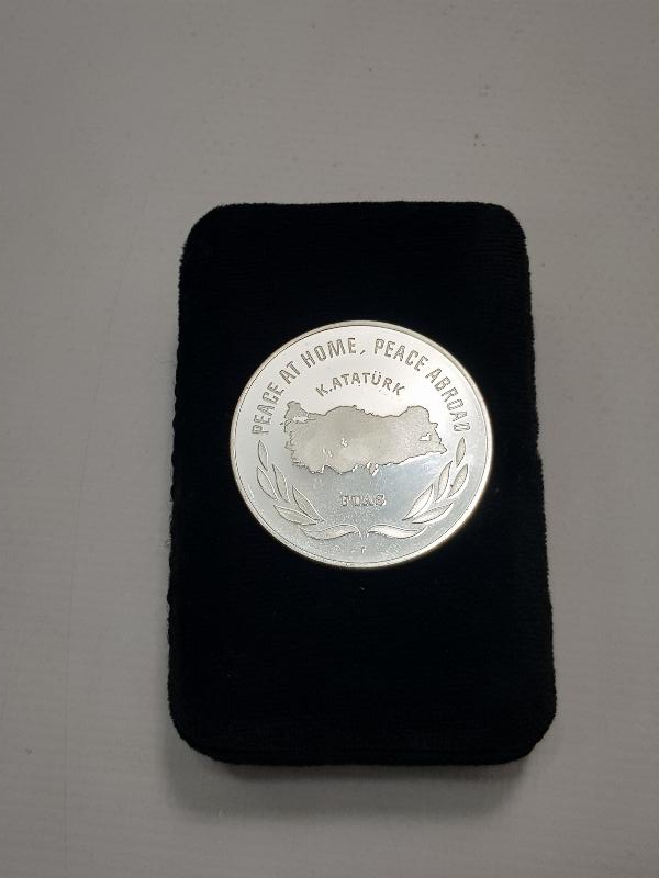 1973 ATATÜRK YURTTA SULH CİHANDA SULH GÜMÜŞ MADALYON 