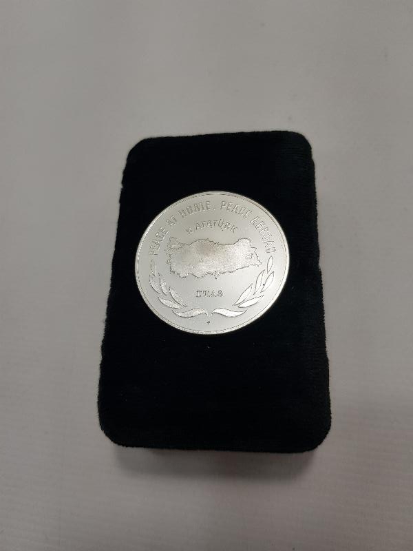 1973 ATATÜRK YURTTA SULH CİHANDA SULH GÜMÜŞ MADALYON 