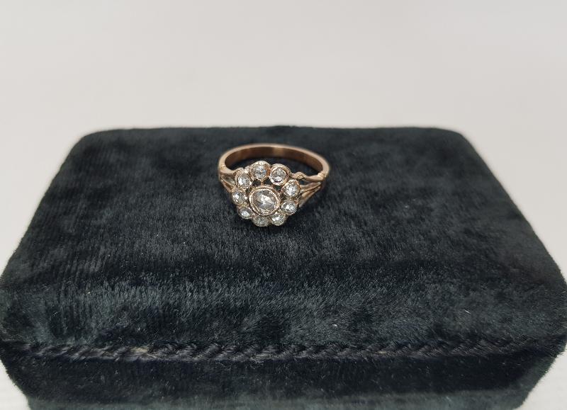 OSMANLI DÖNEMİ GÜL MODEL ELMAS YÜZÜK 