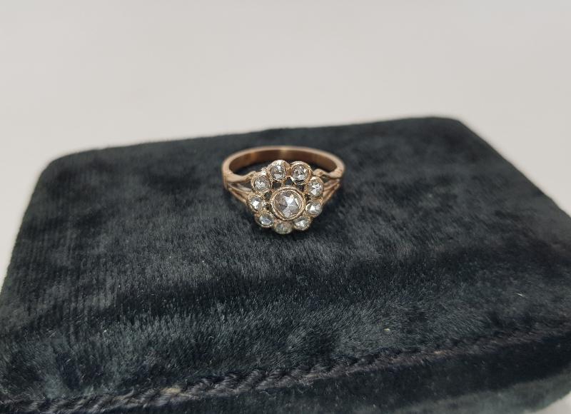 OSMANLI DÖNEMİ GÜL MODEL ELMAS YÜZÜK 