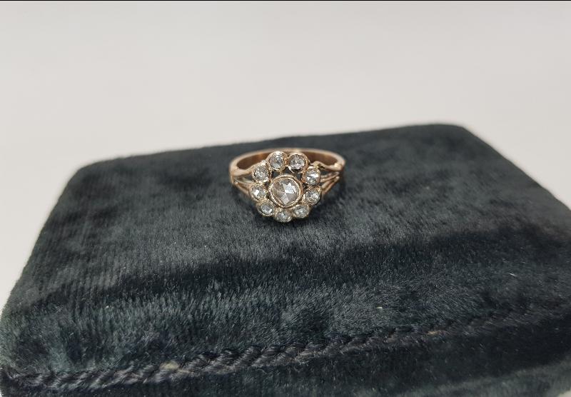 OSMANLI DÖNEMİ GÜL MODEL ELMAS YÜZÜK 