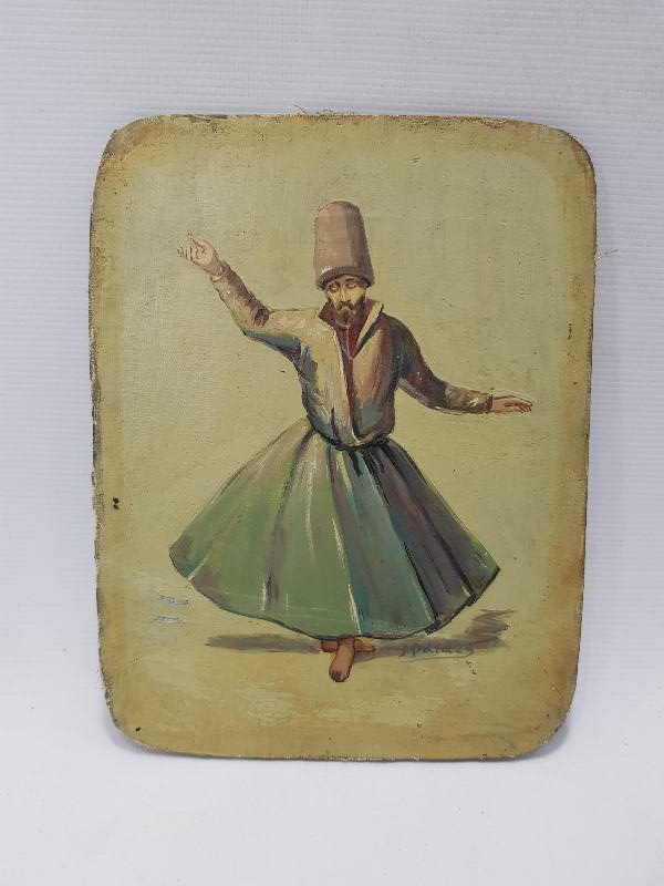 RESSAM J. POLIDZY İMZALI YAĞLI BOYA SEMAZEN TABLOSU 