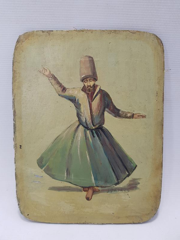 RESSAM J. POLIDZY İMZALI YAĞLI BOYA SEMAZEN TABLOSU 