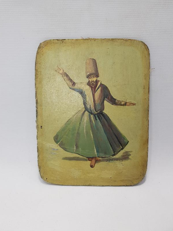 RESSAM J. POLIDZY İMZALI YAĞLI BOYA SEMAZEN TABLOSU 