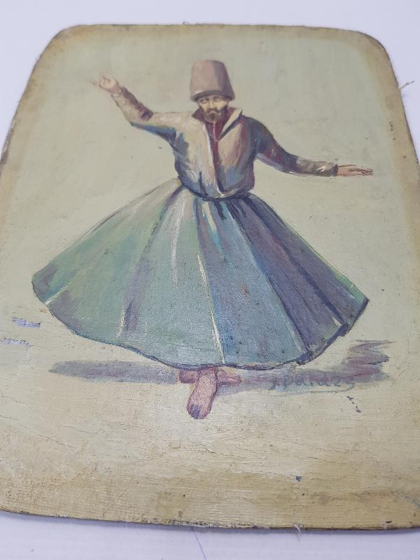 RESSAM J. POLIDZY İMZALI YAĞLI BOYA SEMAZEN TABLOSU 