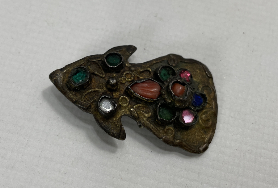 ÜZERİ BADEM MERCANLI OSMANLI DÖNEMİ BROŞ