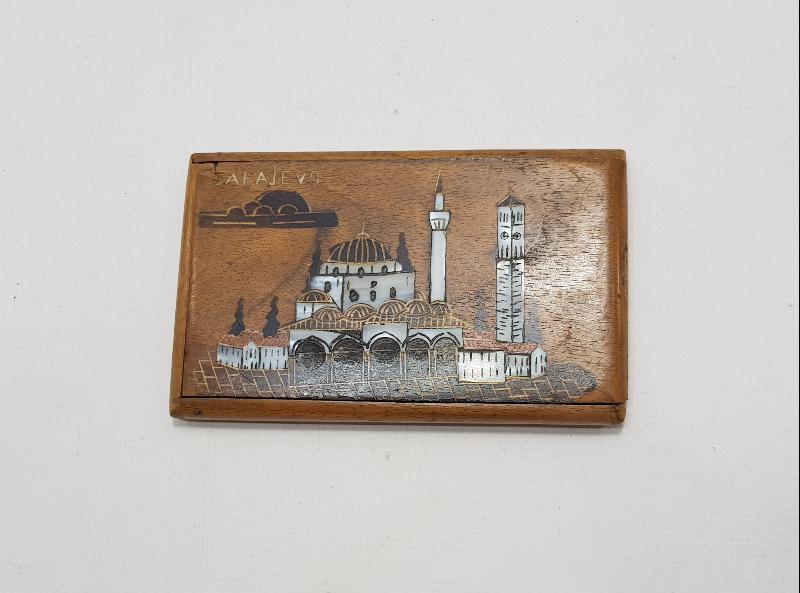 BOSNA İŞİ SEDEF İŞLEMELİ AHŞAP TÜTÜN TABAKASI  