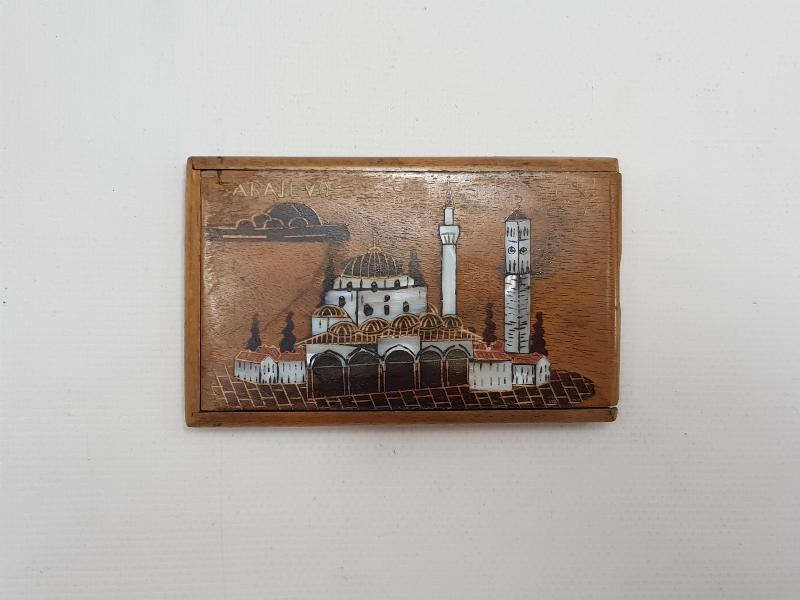 BOSNA İŞİ SEDEF İŞLEMELİ AHŞAP TÜTÜN TABAKASI  