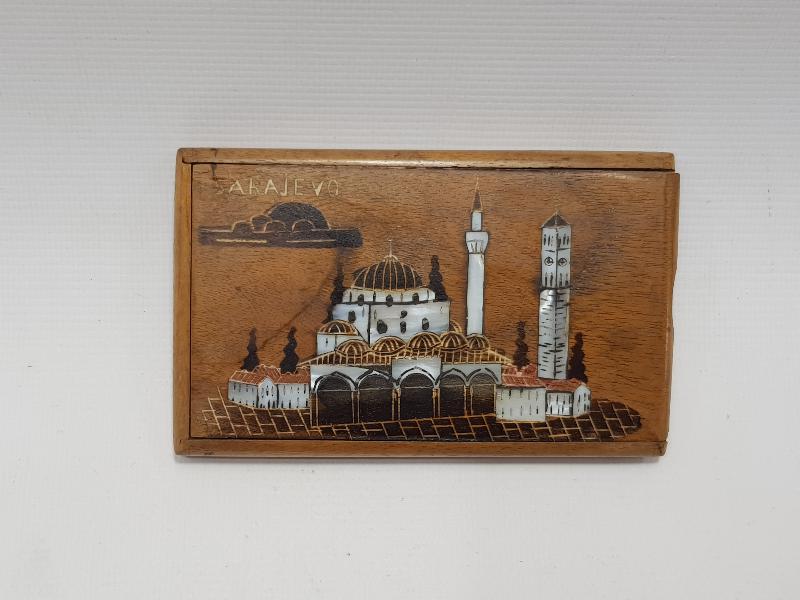 BOSNA İŞİ SEDEF İŞLEMELİ AHŞAP TÜTÜN TABAKASI  