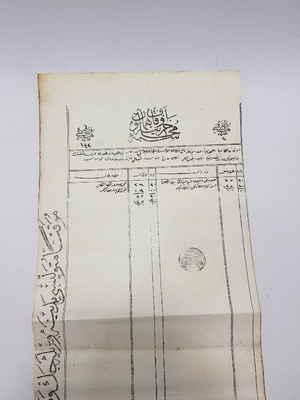 OSMANLICA EVKAF- HUMAYUN CERİYYE MUHASEBESİ EVRAKI 