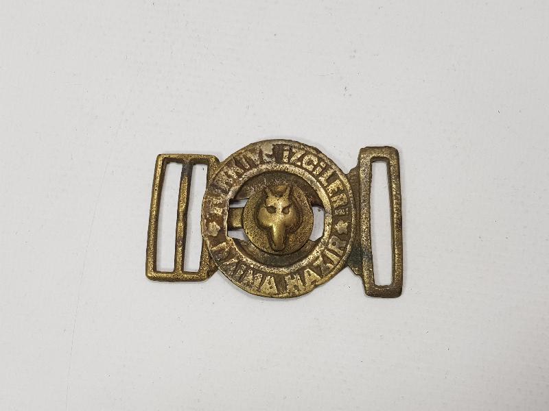 TÜRKİYE İZCİLERİ DAİMA HAZI YAZILI PİRİNÇ İZCİ KEMER TOKASI