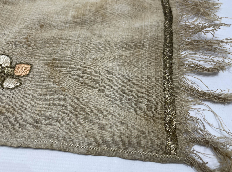 OSMANLI DÖNEMİ GÜMÜŞ SIRMA İŞÇİLİKLİ MASA ÖRTÜSÜ - RUNNER