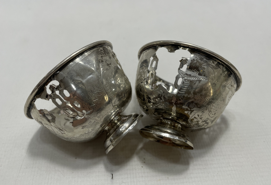 OSMANLI DÖNEMİ TUĞRALI VE SAH DAMGALI GÜMÜŞ ÇİFT FİNCAN ZARFI - HALİYLE