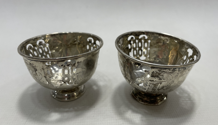 OSMANLI DÖNEMİ TUĞRALI VE SAH DAMGALI GÜMÜŞ ÇİFT FİNCAN ZARFI - HALİYLE