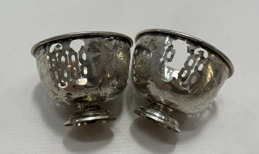 OSMANLI DÖNEMİ TUĞRALI VE SAH DAMGALI GÜMÜŞ ÇİFT FİNCAN ZARFI - HALİYLE