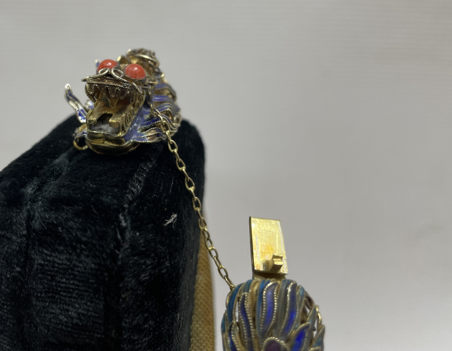 ÜZERİ MİNE İŞÇİLİKLİ ALTIN KAPLAMA  ANTİKA BİLEKLİK