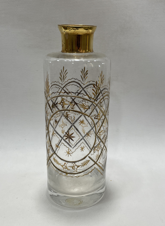 OSMANLI DÖNEMİ BEYKOZ İŞİ ÜZERİ ALTIN VARAKLI BÜYÜK BOY ŞİŞE