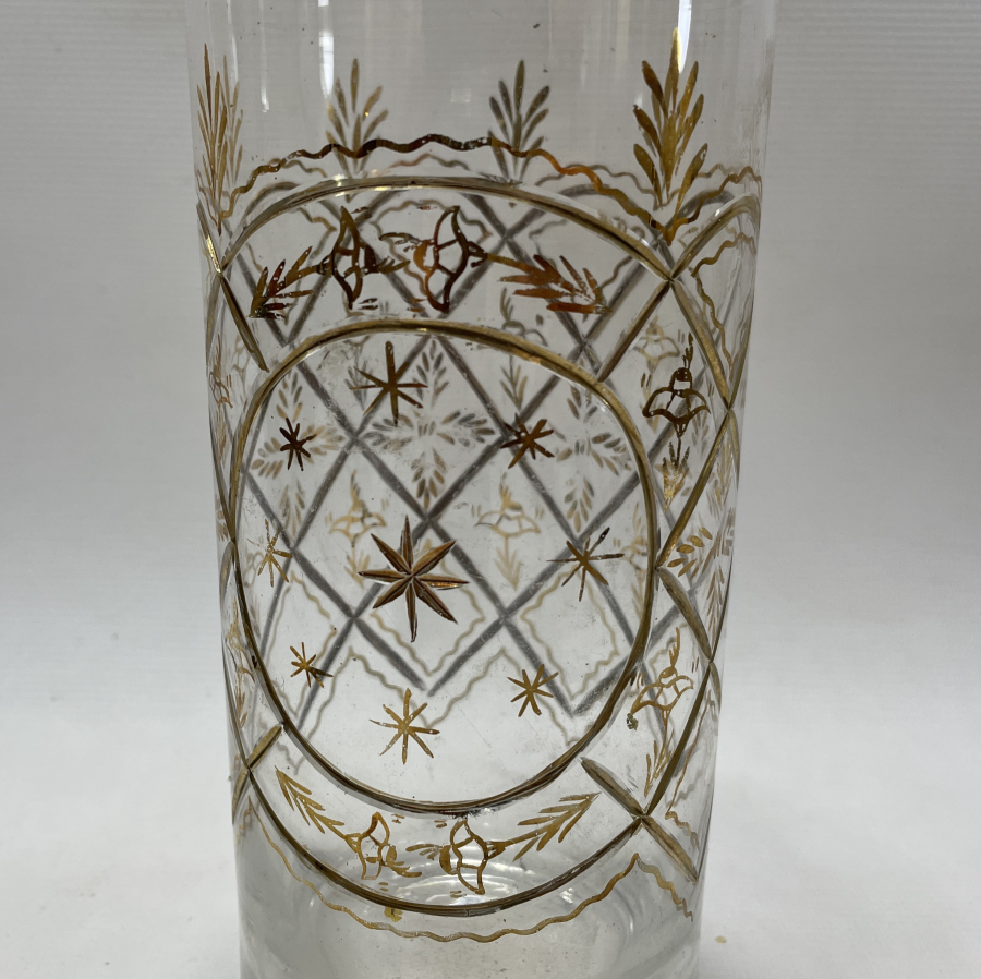 OSMANLI DÖNEMİ BEYKOZ İŞİ ÜZERİ ALTIN VARAKLI BÜYÜK BOY ŞİŞE