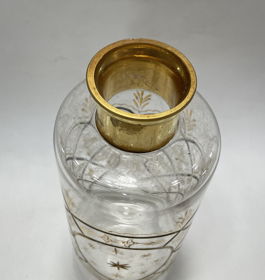 OSMANLI DÖNEMİ BEYKOZ İŞİ ÜZERİ ALTIN VARAKLI BÜYÜK BOY ŞİŞE