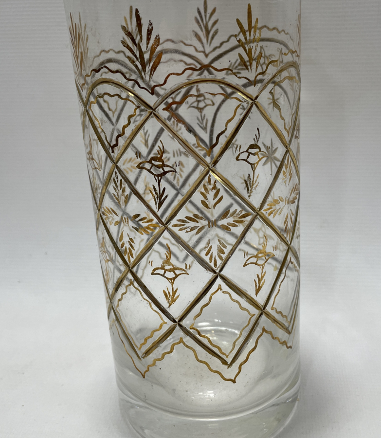 OSMANLI DÖNEMİ BEYKOZ İŞİ ÜZERİ ALTIN VARAKLI BÜYÜK BOY ŞİŞE