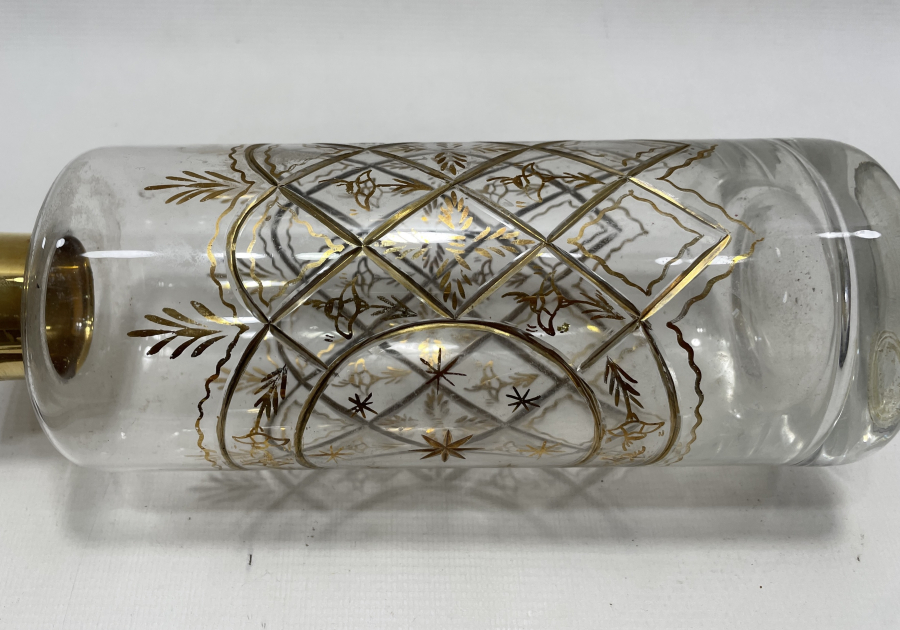 OSMANLI DÖNEMİ BEYKOZ İŞİ ÜZERİ ALTIN VARAKLI BÜYÜK BOY ŞİŞE