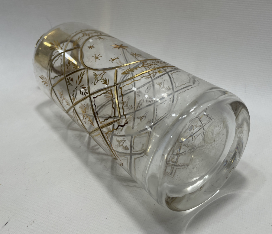 OSMANLI DÖNEMİ BEYKOZ İŞİ ÜZERİ ALTIN VARAKLI BÜYÜK BOY ŞİŞE