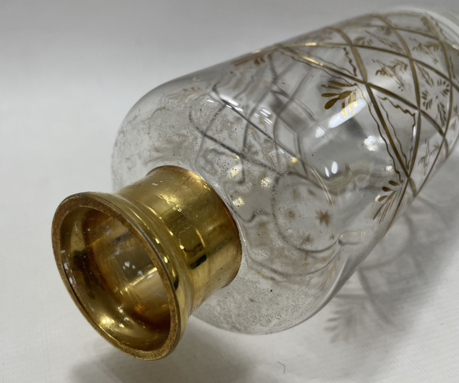 OSMANLI DÖNEMİ BEYKOZ İŞİ ÜZERİ ALTIN VARAKLI BÜYÜK BOY ŞİŞE