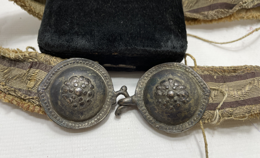 OSMANLI DÖNEMİ ÇERKES İŞİ İPEK KUŞAKLI GÜMÜŞ GELİN KEMERİ