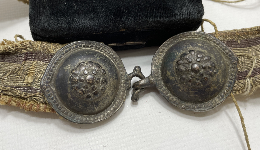 OSMANLI DÖNEMİ ÇERKES İŞİ İPEK KUŞAKLI GÜMÜŞ GELİN KEMERİ