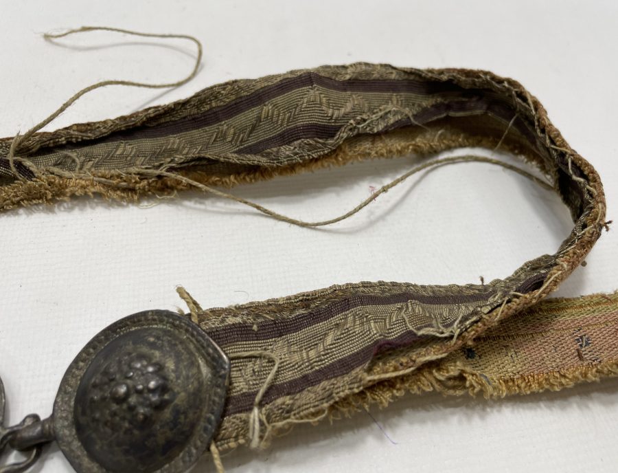 OSMANLI DÖNEMİ ÇERKES İŞİ İPEK KUŞAKLI GÜMÜŞ GELİN KEMERİ