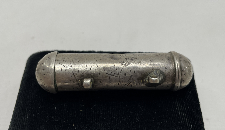 OSMANLI DÖNEMİ DAMGALI VE KALEM İŞÇİLİKLİ GÜMÜŞ HAMAYIL