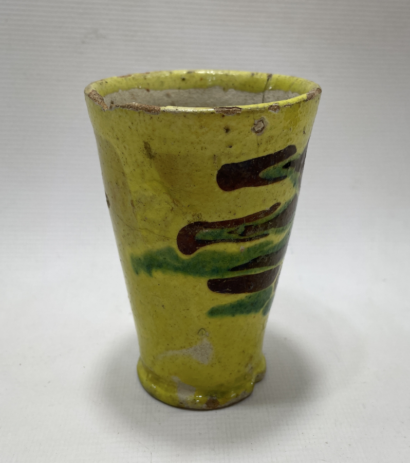 OSMANLI DÖNEMİ SARI RENKTE NADİR ÇANAKKALE BARDAK