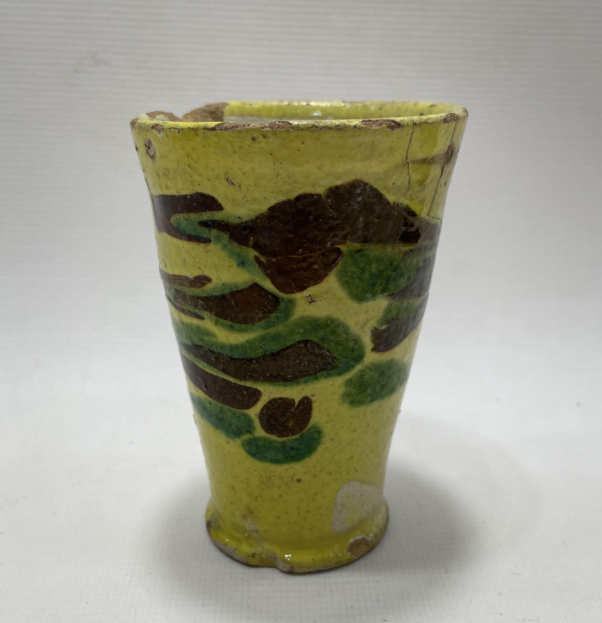 OSMANLI DÖNEMİ SARI RENKTE NADİR ÇANAKKALE BARDAK