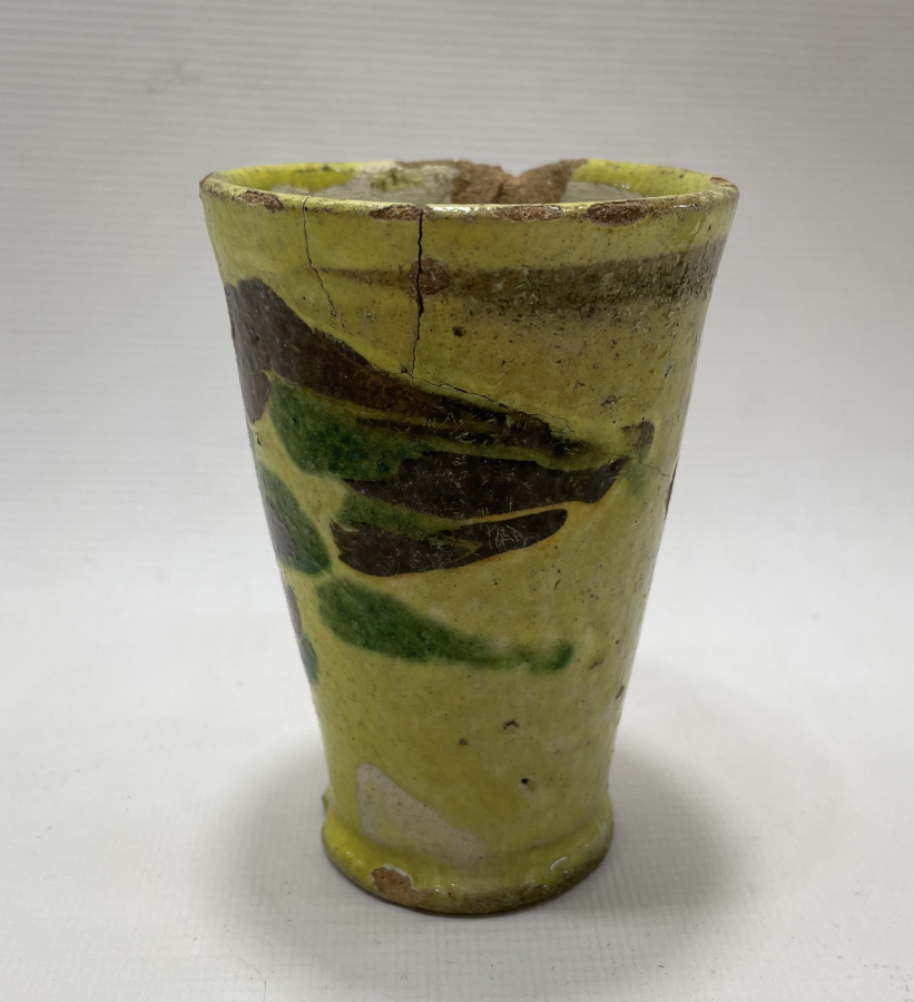 OSMANLI DÖNEMİ SARI RENKTE NADİR ÇANAKKALE BARDAK