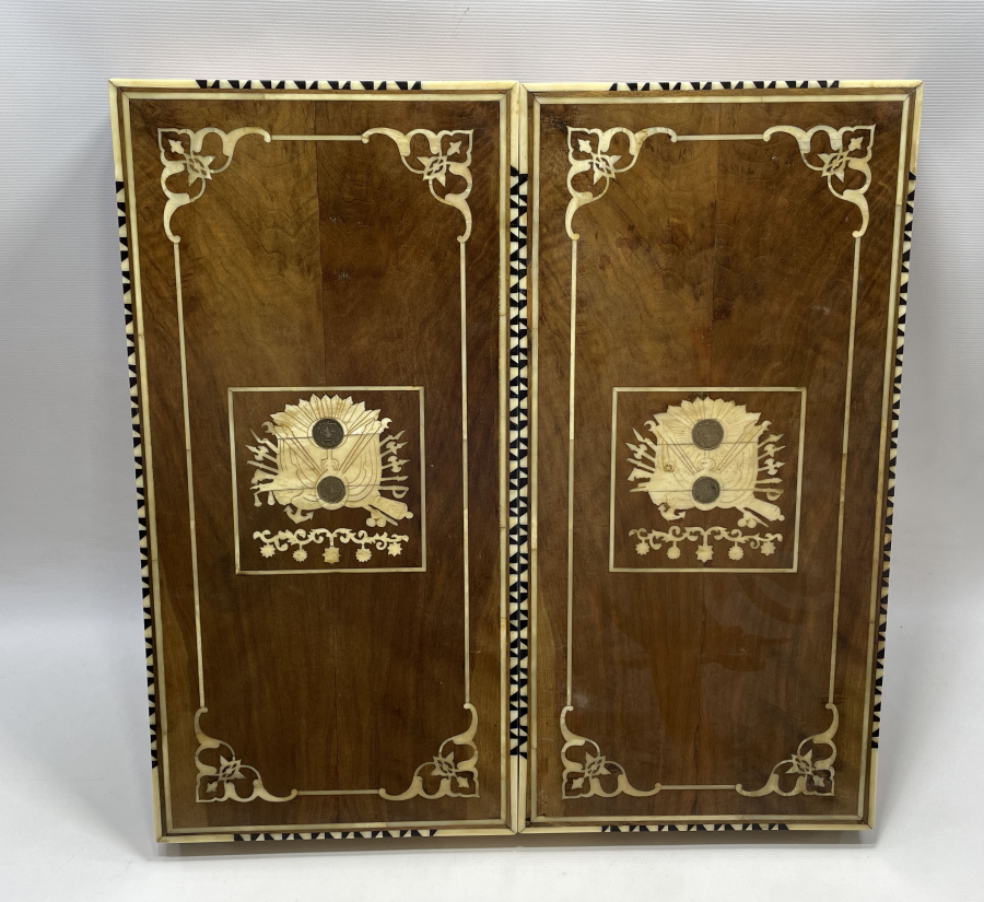 OSMANLI DÖNEMİ ÜZERİ DEVLET ARMALI ÇOK NADİR ESERİ İSTANBUL TAVLA 