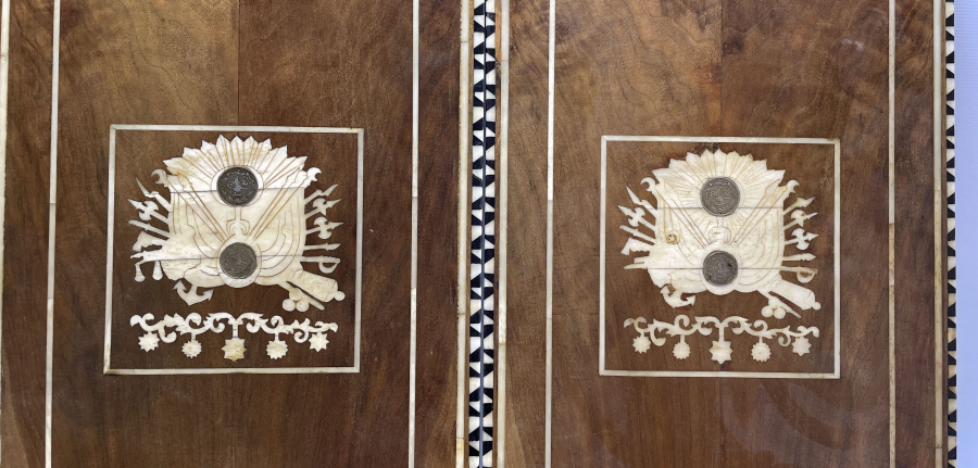 OSMANLI DÖNEMİ ÜZERİ DEVLET ARMALI ÇOK NADİR ESERİ İSTANBUL TAVLA 