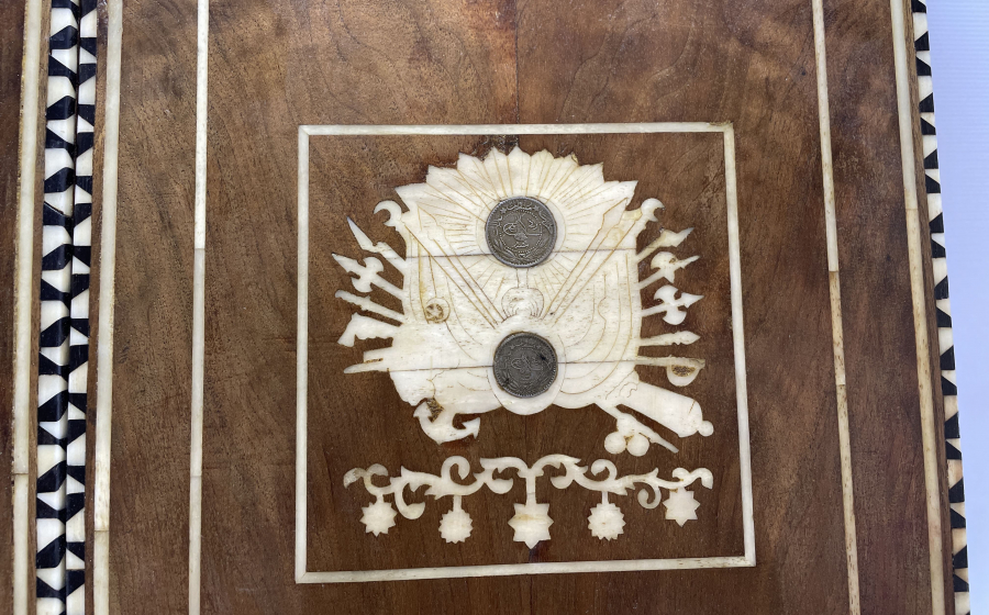 OSMANLI DÖNEMİ ÜZERİ DEVLET ARMALI ÇOK NADİR ESERİ İSTANBUL TAVLA 