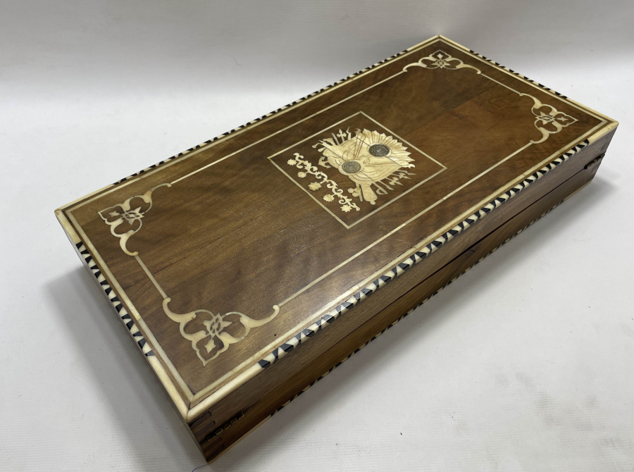 OSMANLI DÖNEMİ ÜZERİ DEVLET ARMALI ÇOK NADİR ESERİ İSTANBUL TAVLA 